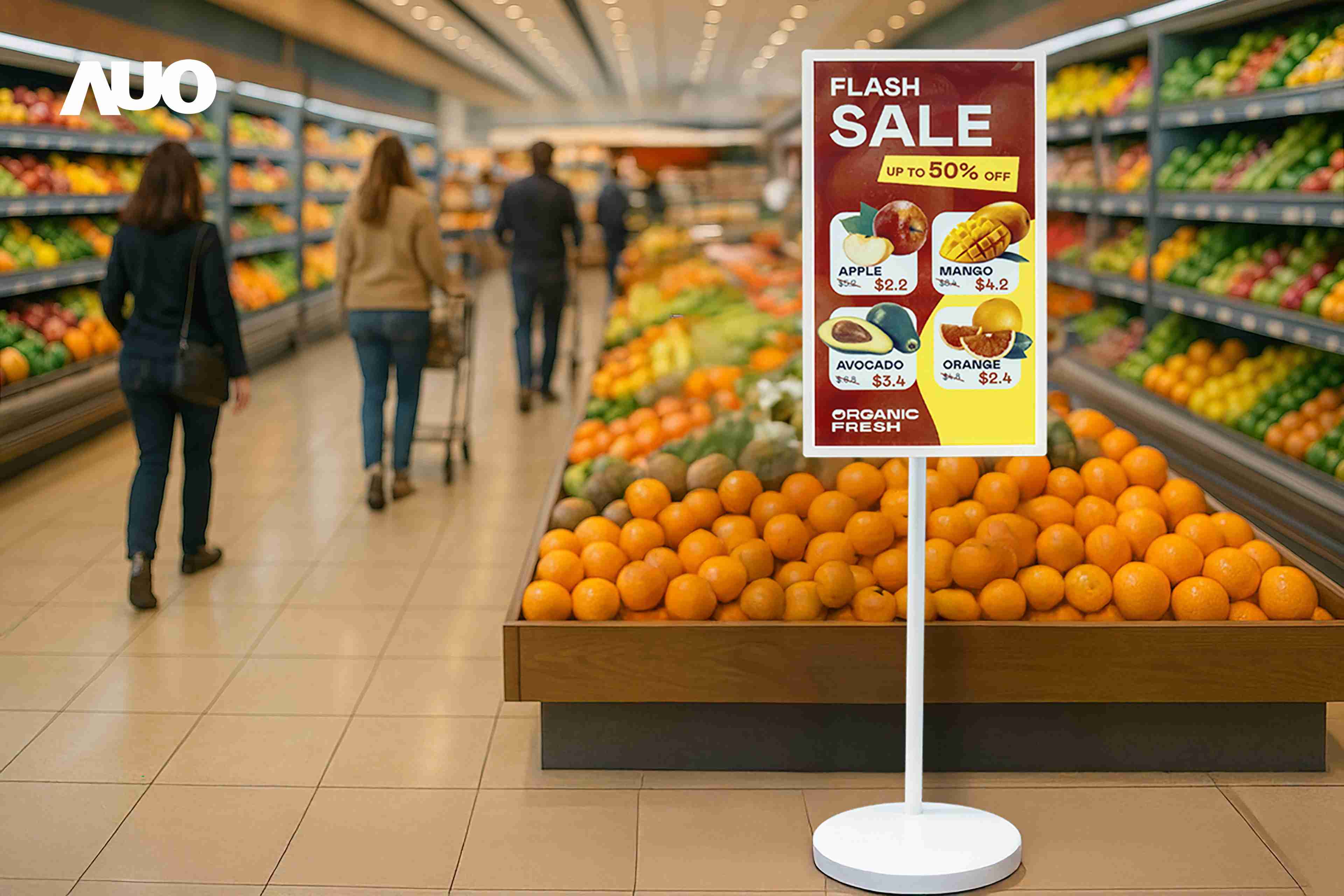 达擎首亮相低功耗、、全彩的〝aecoPost电子纸解决方案〞，，，仅在更新画面时需要微量的电力驱动，，，，无需布建电线的便捷设计，，，，使其可灵活应用、、随意置放，，，，并可透过云端或行动装置app，，，，轻松管理及排程广告内容，，晋升店头营销利器。。。